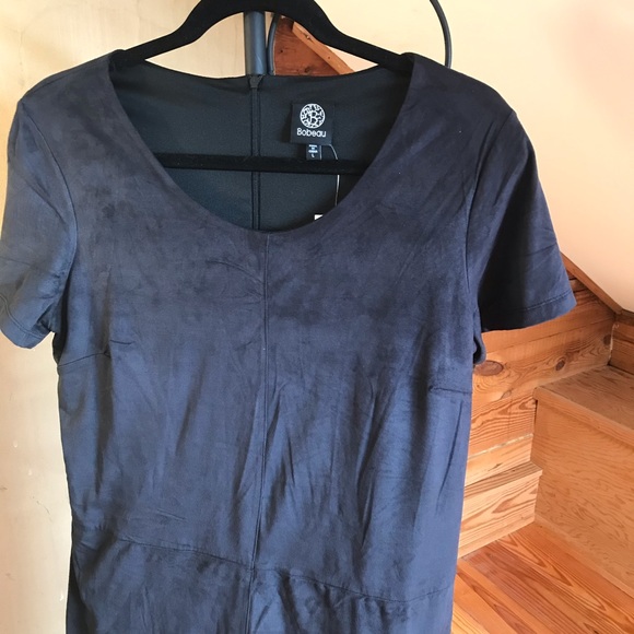 Bobeau Black Suede Dress, NWT, L - Picture 3 of 15